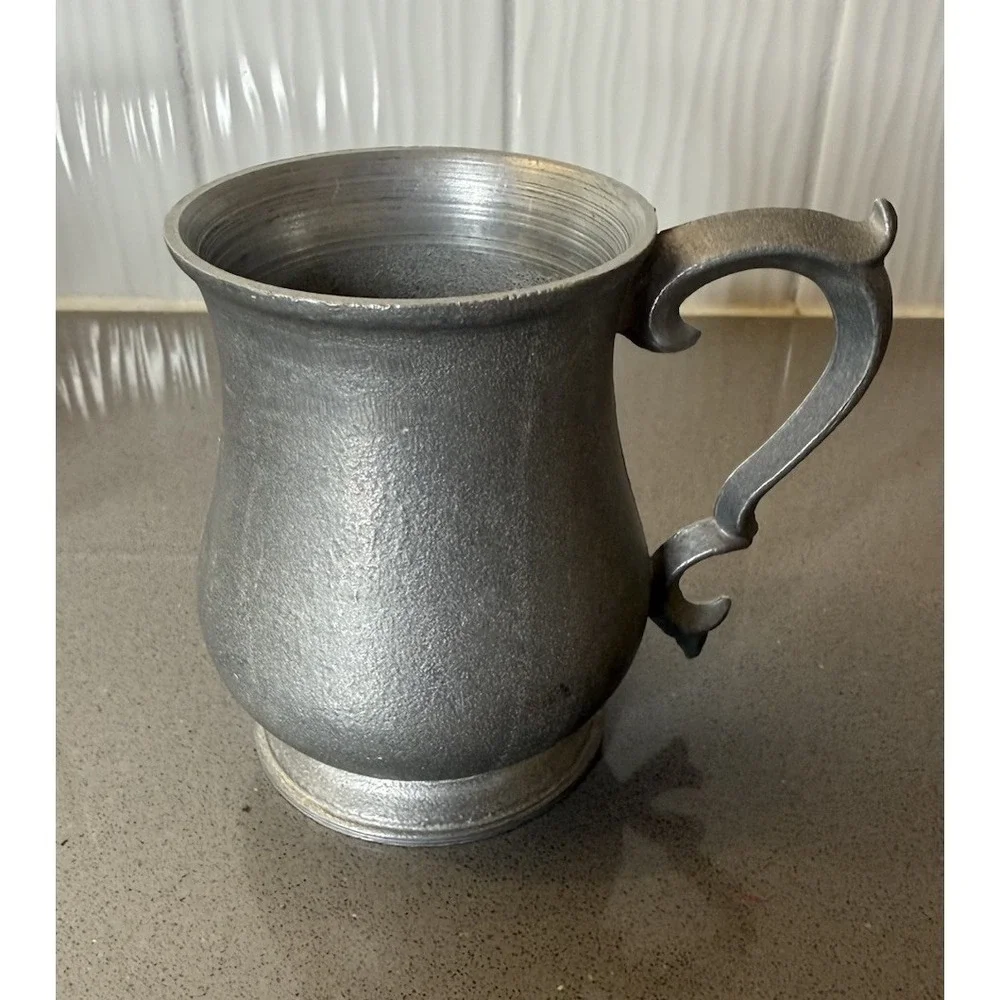 VTG Pewter Tankard Mug Marked Crowned ITR Shield Touchmark 4.5